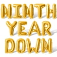 thumbnail image 1 of Letter Balloons - NINTH YEAR DOWN 16" Inch Alphabet Letters Foil Mylar Balloon 9th Birthday Party Banner (Gold), 1 of 5