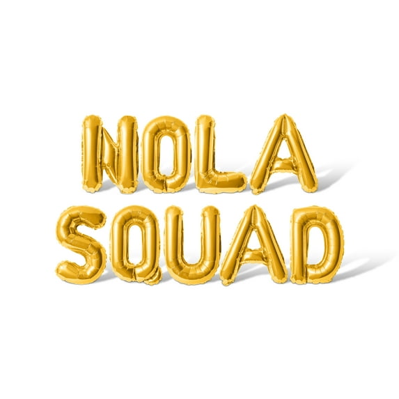 Letter Balloons - NOLA SQUAD 16" Inch Alphabet Letters Foil Mylar Balloon Bachelorette or Bridal Shower Party Banner (Gold)