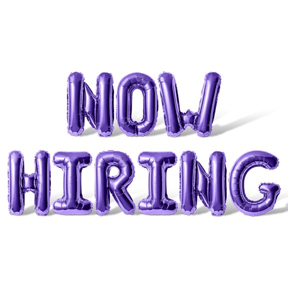 Letter Balloons - NOW HIRING 16" Inch Alphabet Letters Foil Mylar Balloon Hiring Event Party Banner (Purple)