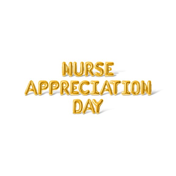Letter Balloons - NURSE APPRECIATION DAY 16" Inch Alphabet Letters Foil Mylar Balloon Nurse Appreciation Party Banner (Gold)