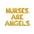 thumbnail image 1 of Letter Balloons - NURSES ARE ANGELS 16" Inch Alphabet Letters Foil Mylar Balloon Nurse Appreciation Party Banner (Gold), 1 of 5