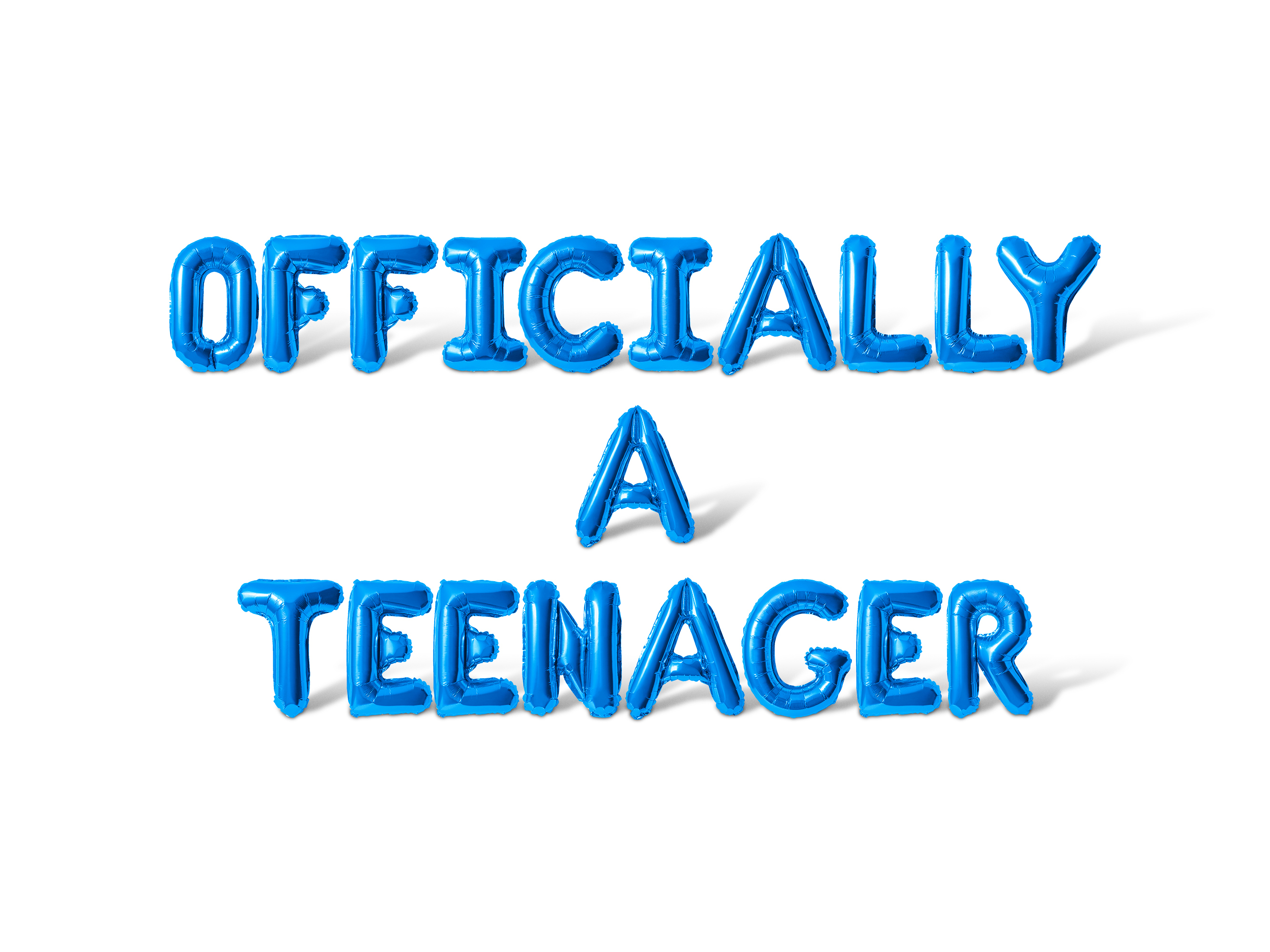 Letter Balloons - OFFICIALLY A TEENAGER 16" Inch Alphabet Letters Foil Mylar Balloon Birthday Party Banner (Blue)