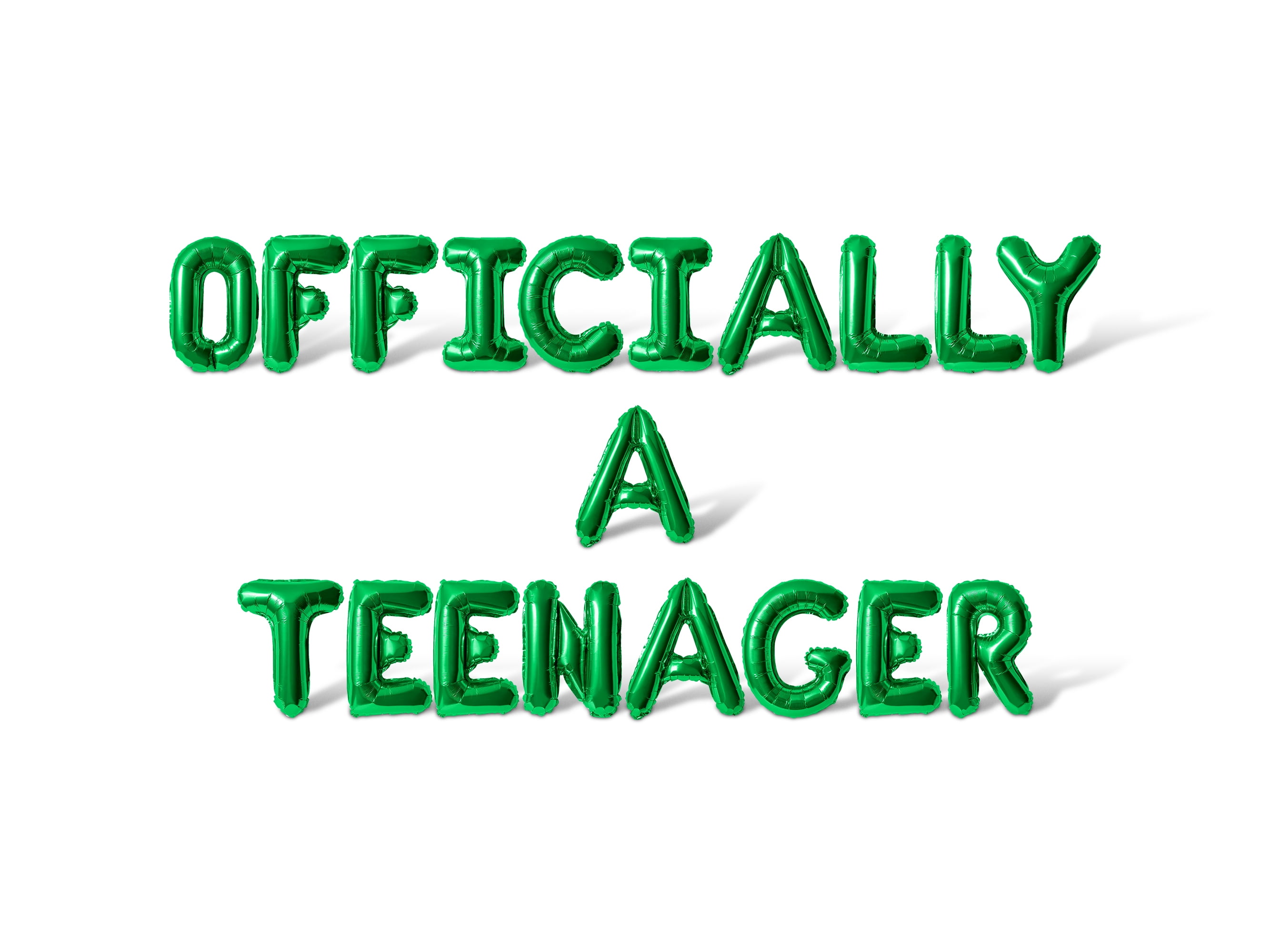 Letter Balloons - OFFICIALLY A TEENAGER 16" Inch Alphabet Letters Foil Mylar Balloon Birthday Party Banner (Green)