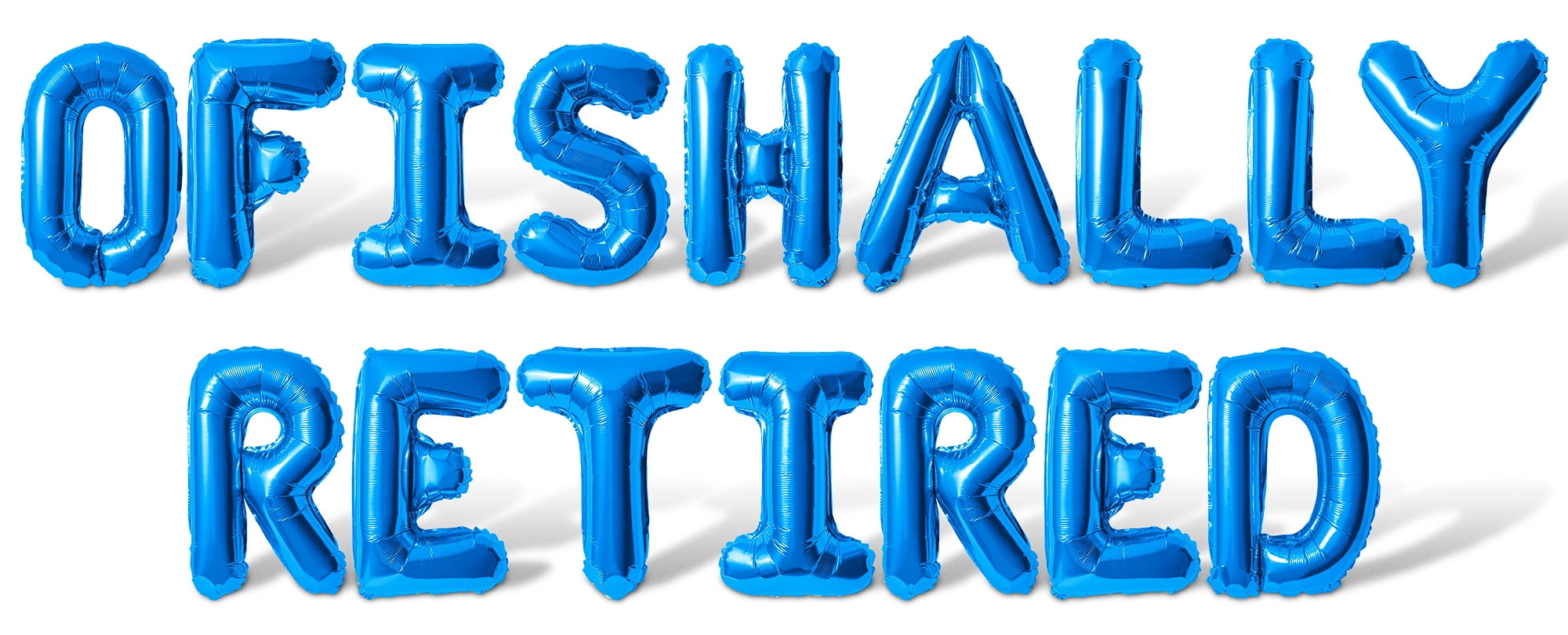 Letter Balloons - OFISHALLY RETIRED 16" Inch Alphabet Letters Foil Mylar Balloon Retirement Party Banner (Blue)
