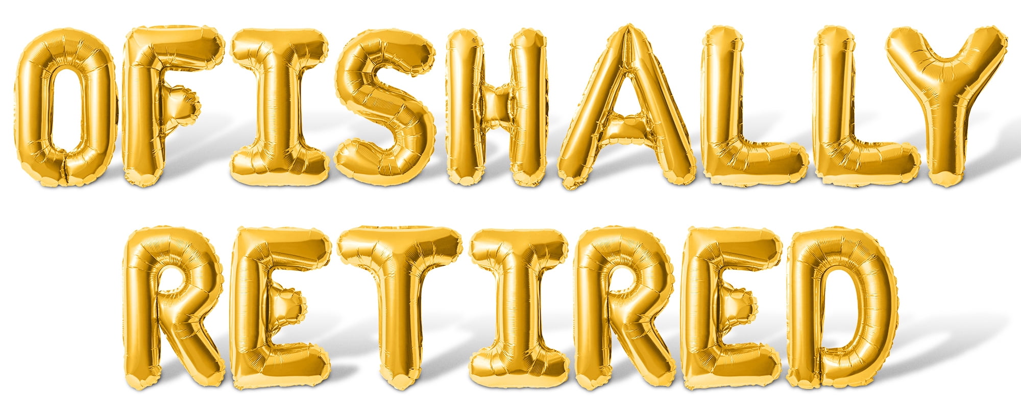 Letter Balloons - OFISHALLY RETIRED 16" Inch Alphabet Letters Foil Mylar Balloon Retirement Party Banner (Gold)