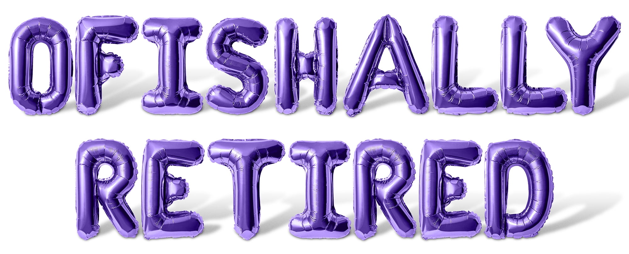 Letter Balloons - OFISHALLY RETIRED 16" Inch Alphabet Letters Foil Mylar Balloon Retirement Party Banner (Purple)