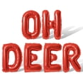thumbnail image 1 of Letter Balloons - OH DEER 16" Inch Alphabet Letters Foil Mylar Balloon Baby Shower Party Banner (Red), 1 of 5