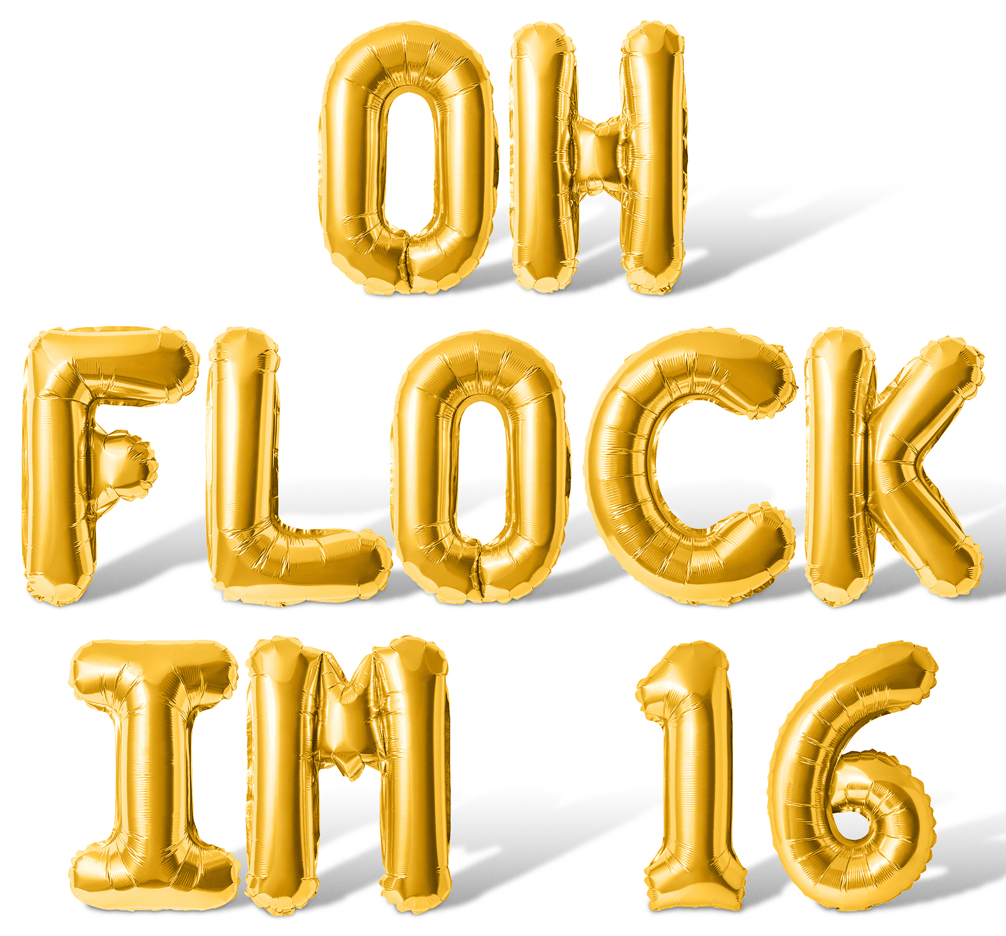 Letter Balloons - OH FLOCK IM 16 16