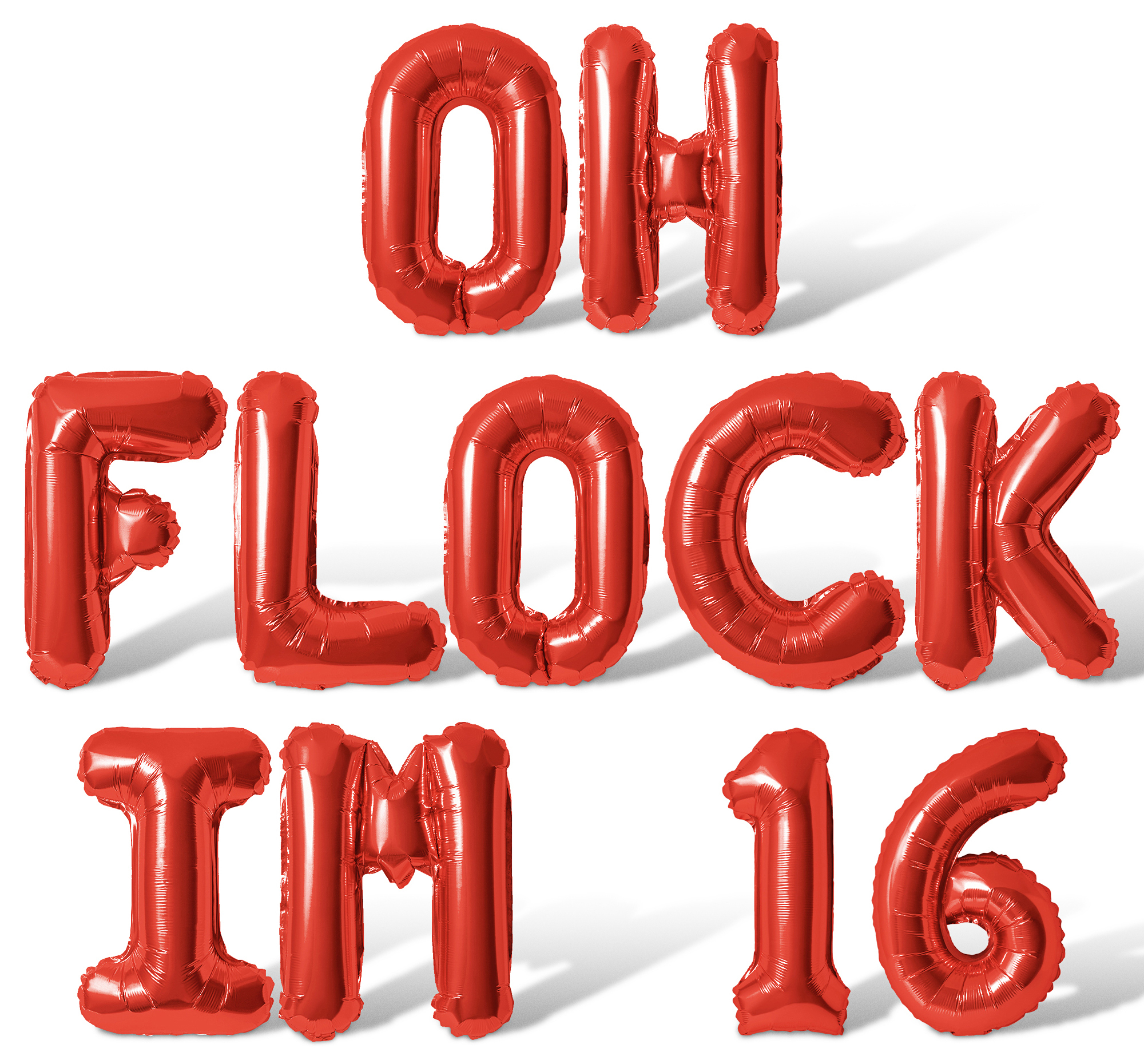 Letter Balloons - OH FLOCK IM 16 16