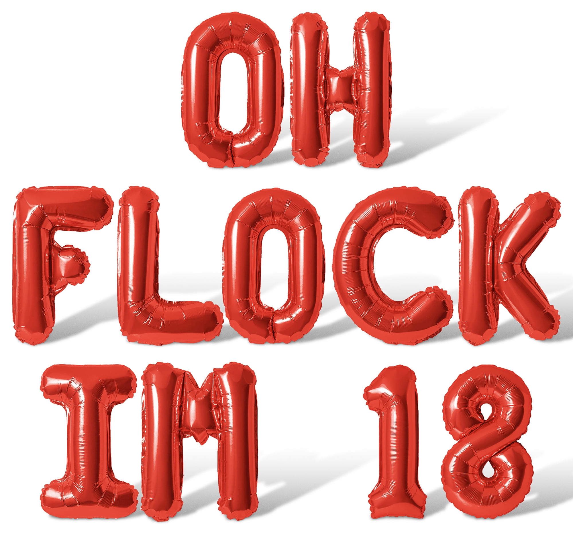 Letter Balloons - OH FLOCK IM 18 16