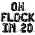 thumbnail image 1 of Letter Balloons - OH FLOCK IM 20 16" Inch Alphabet Letters Foil Mylar Balloon 20th Birthday Party Banner (Black), 1 of 5