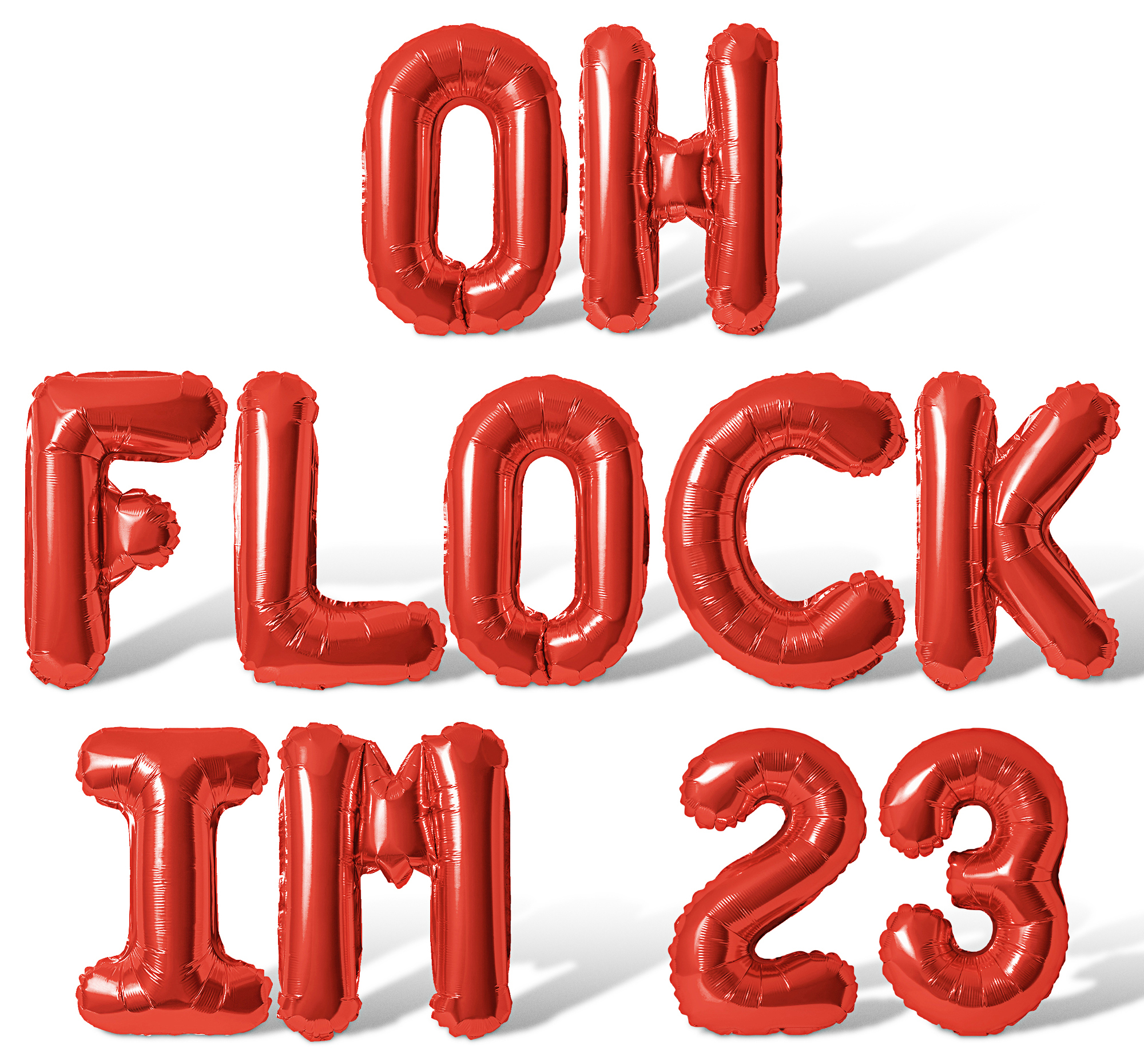 23rd Small Rd Letters Letter Balloons - OH FLOCK IM 23 16