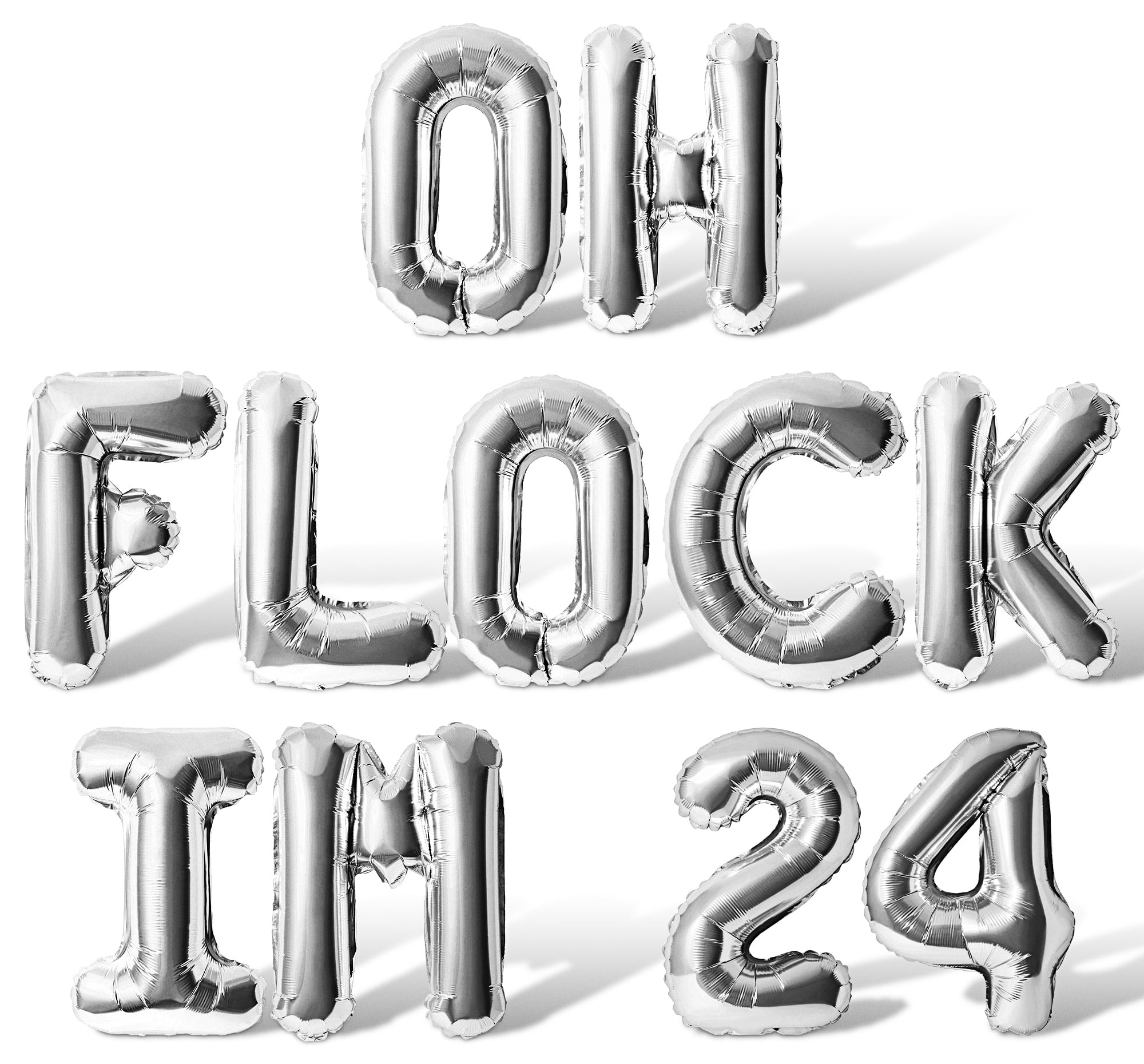 Flocking Letters Letter Balloons - OH FLOCK IM 24 16
