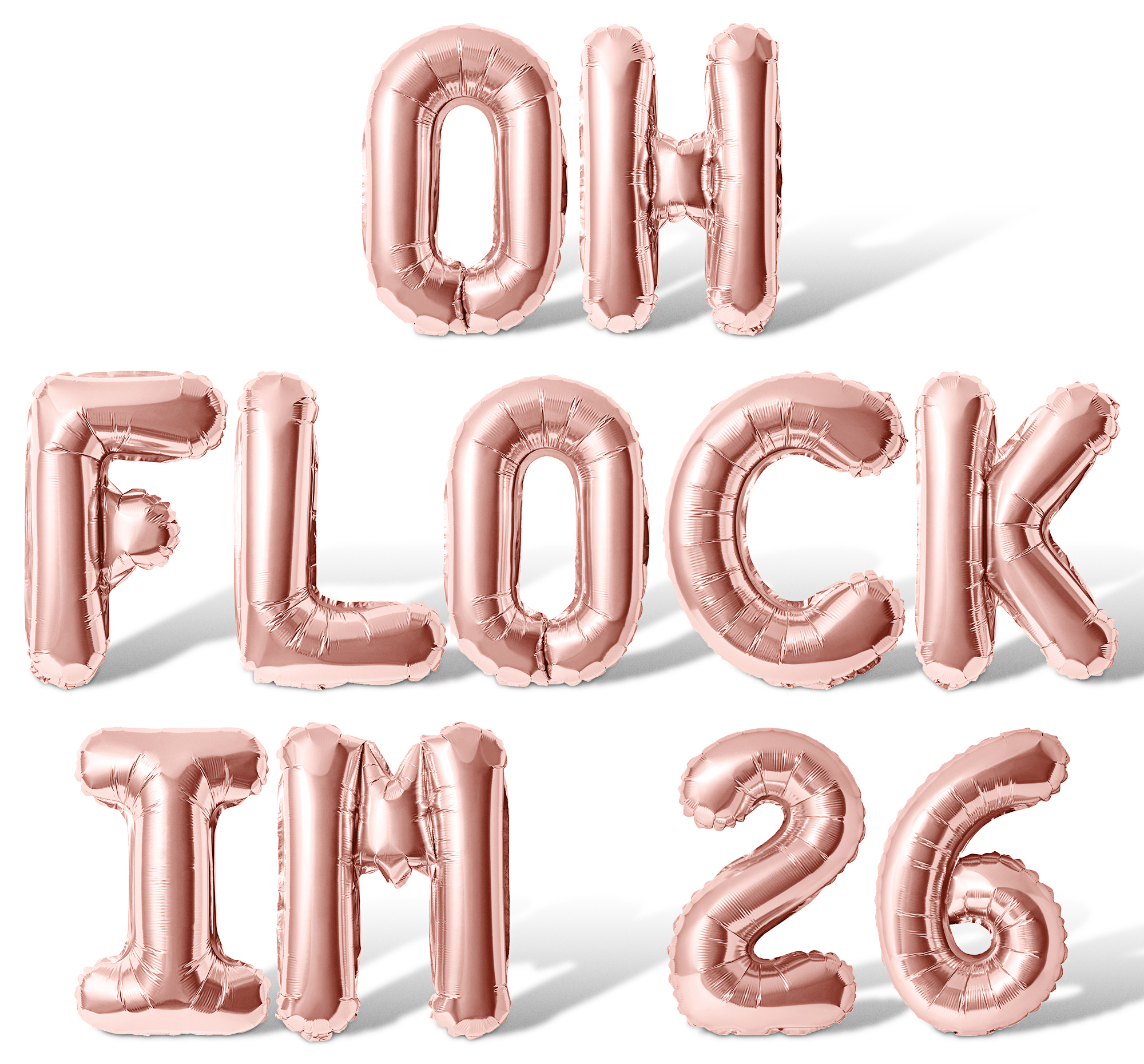 Letter Balloons - OH FLOCK IM 26 16