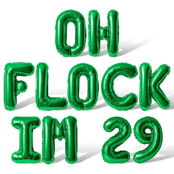 Letter Balloons - OH FLOCK IM 29 16" Inch Alphabet Letters Foil Mylar Balloon 29th Birthday Party Banner (Green)