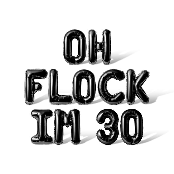 Letter Balloons - OH FLOCK IM 30 16" Inch Alphabet Letters Foil Mylar Balloon Birthday Party Banner (Black)