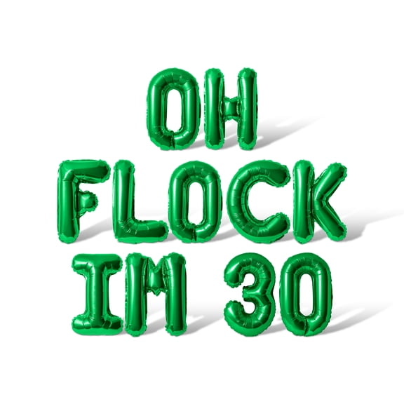 Letter Balloons - OH FLOCK IM 30 16" Inch Alphabet Letters Foil Mylar Balloon Birthday Party Banner (Green)