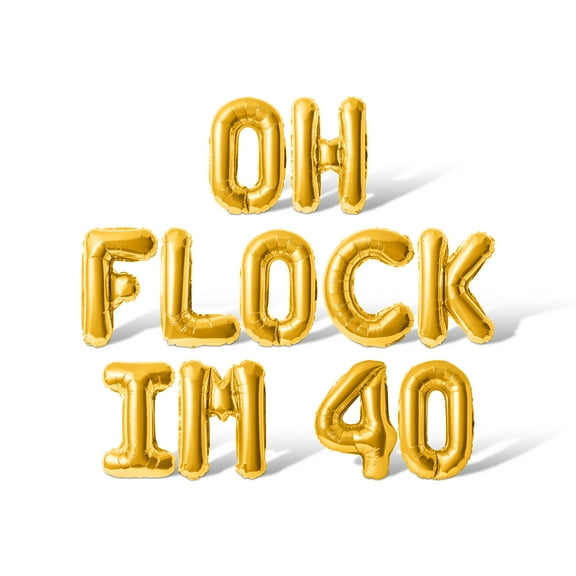 Letter Balloons - OH FLOCK IM 40 16" Inch Alphabet Letters Foil Mylar Balloon Birthday Party Banner (Gold)