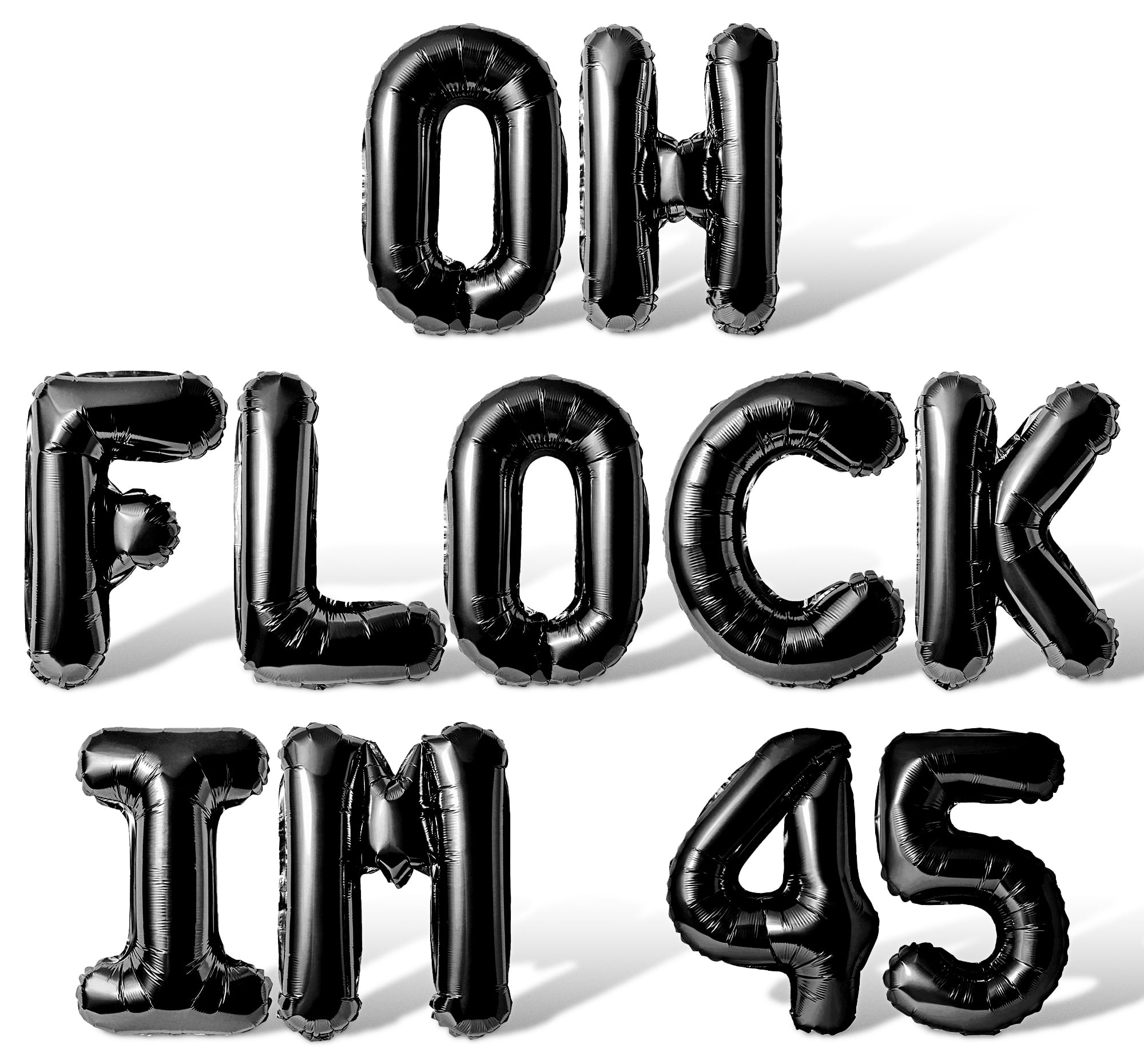 Letter Balloons - OH FLOCK IM 45 16