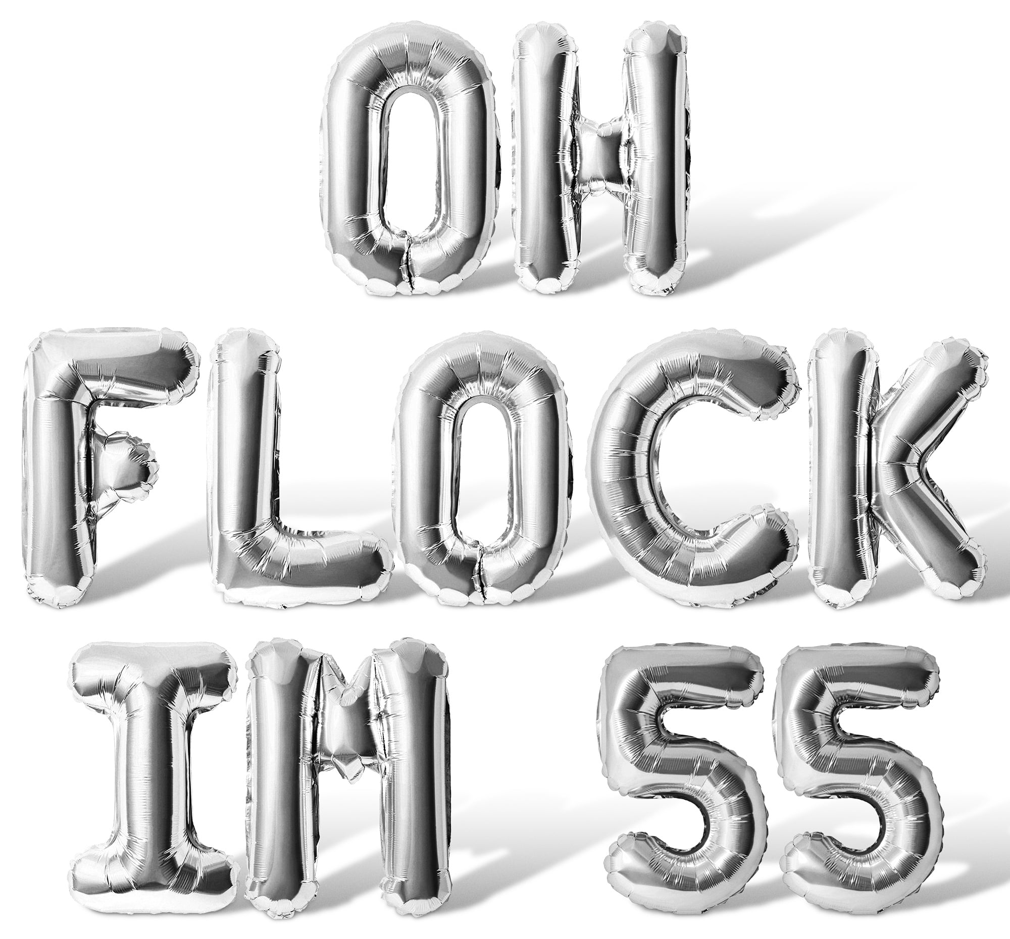 Letter Balloons - OH FLOCK IM 55 16
