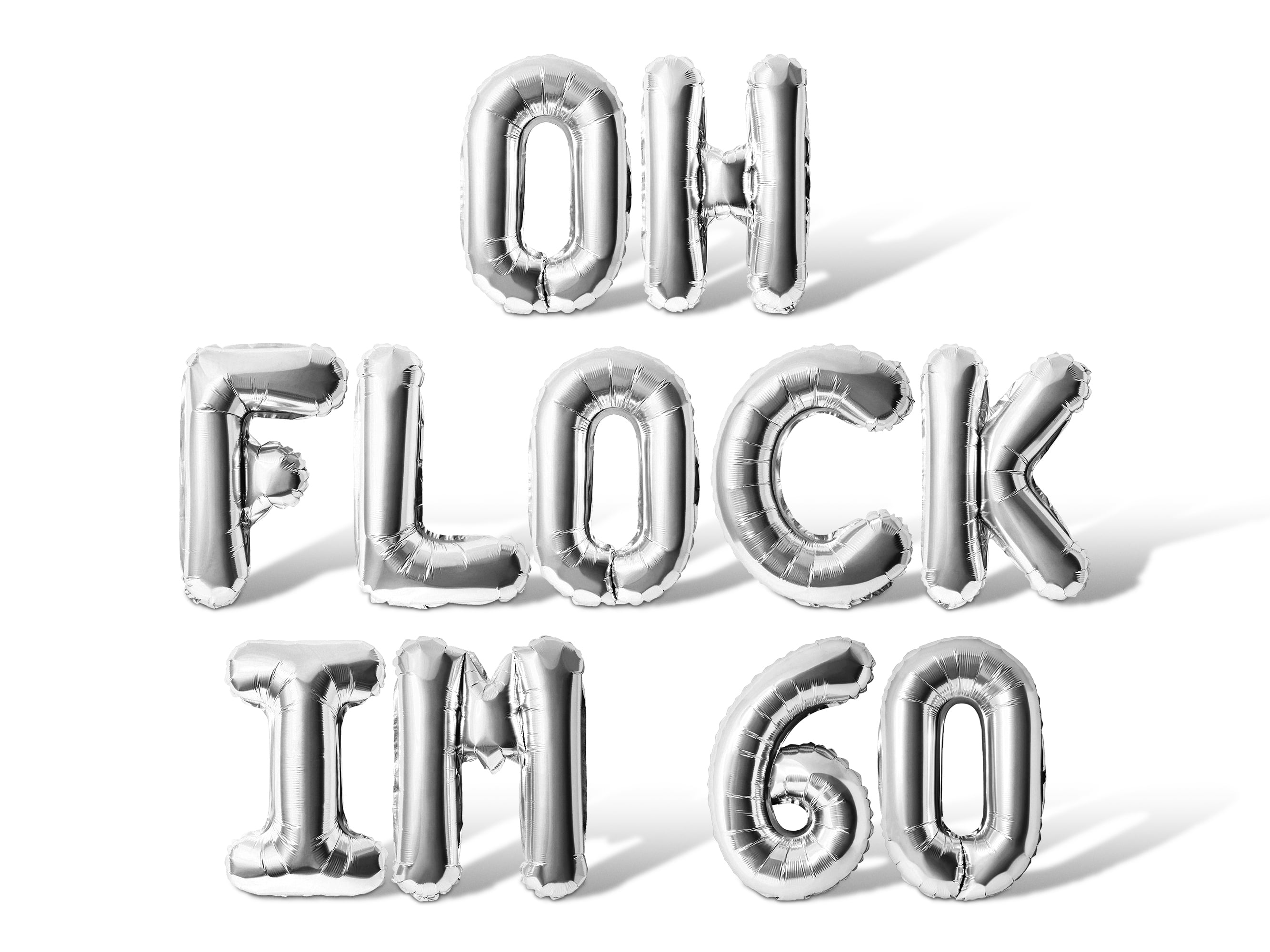 Letter Balloons - OH FLOCK IM 60 16