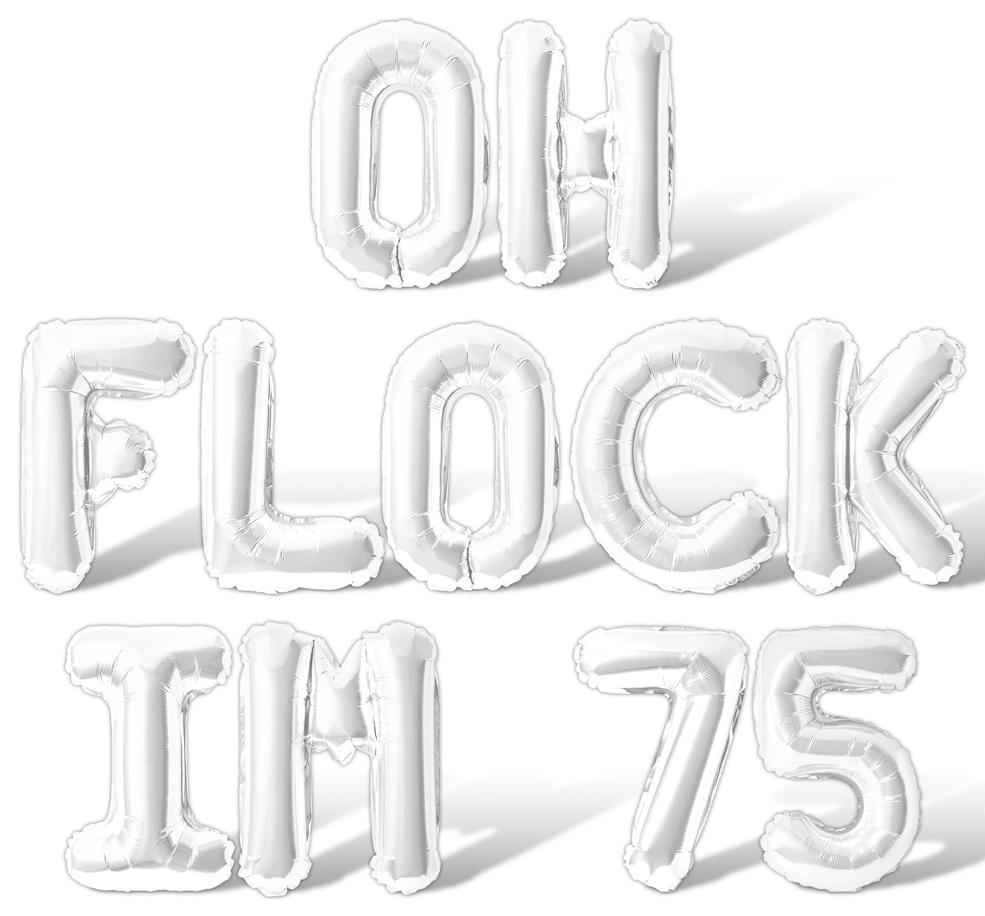 Letter Balloons - OH FLOCK IM 75 16