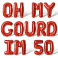 thumbnail image 1 of Letter Balloons - OH MY GOURD IM 50 16" Inch Alphabet Letters Foil Mylar Balloon 50th Birthday Party Banner (Red), 1 of 5