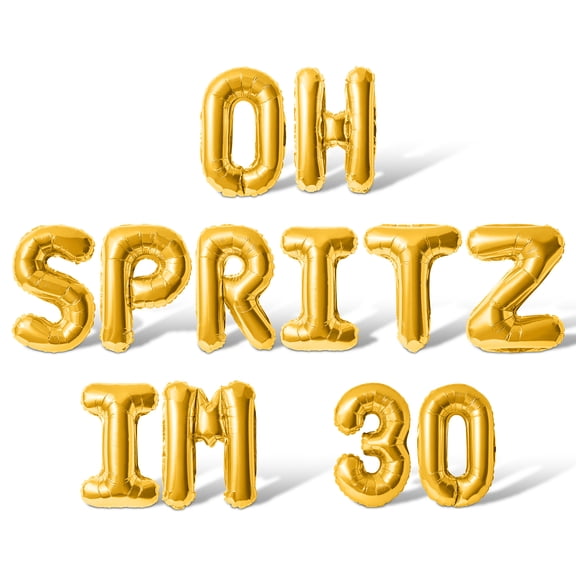 Letter Balloons - OH SPRITZ IM 30 16" Inch Alphabet Letters Foil Mylar Balloon 30th Birthday Party Banner (Gold)