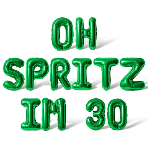 Letter Balloons - OH SPRITZ IM 30 16" Inch Alphabet Letters Foil Mylar Balloon 30th Birthday Party Banner (Green)