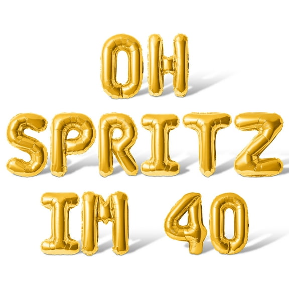 Letter Balloons - OH SPRITZ IM 40 16" Inch Alphabet Letters Foil Mylar Balloon 40th Birthday Party Banner (Gold)