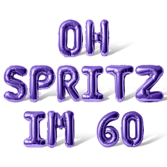Letter Balloons - OH SPRITZ IM 60 16" Inch Alphabet Letters Foil Mylar Balloon 60th Birthday Party Banner (Purple)