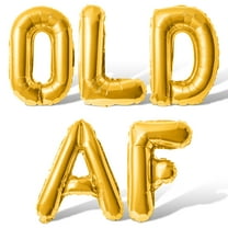 Letter Balloons - OLD AF 16" Inch Alphabet Letters Foil Mylar Balloon Birthday Party Banner (Gold)