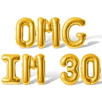 Letter Balloons - OMG IM 30 16" Inch Alphabet Letters Foil Mylar Balloon 30th Birthday Party Banner (Gold)