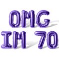 thumbnail image 1 of Letter Balloons - OMG IM 70 16" Inch Alphabet Letters Foil Mylar Balloon 70th Birthday Party Banner (Purple), 1 of 5