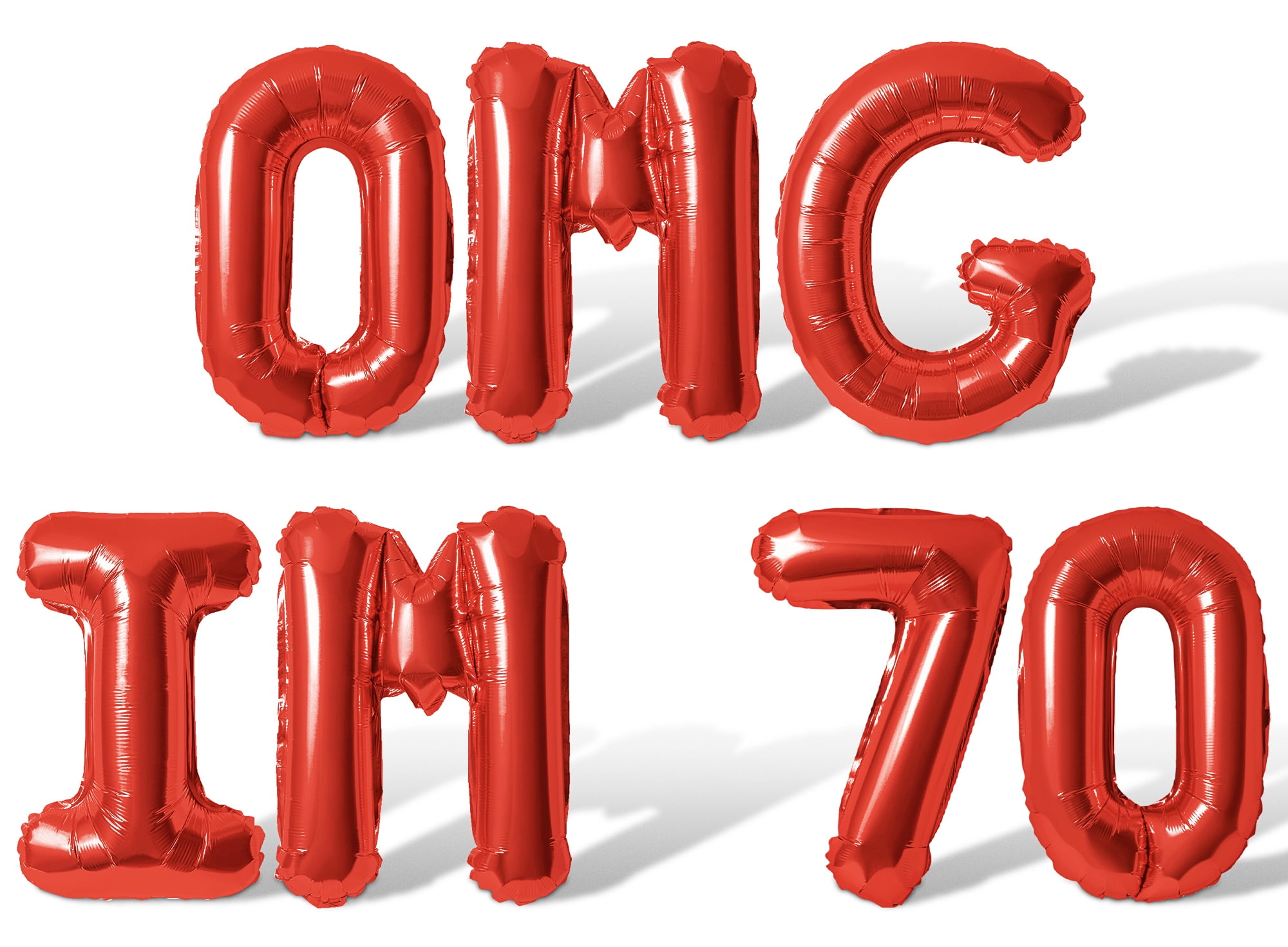 70th Red Lettering Letter Balloons - OMG IM 70 16