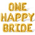 thumbnail image 1 of Letter Balloons - ONE HAPPY BRIDE 16" Inch Alphabet Letters Foil Mylar Balloon Wedding Shower Party Banner (Gold), 1 of 5