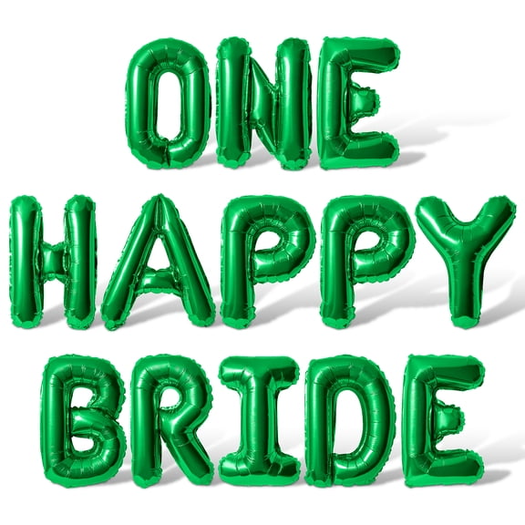 Letter Balloons - ONE HAPPY BRIDE 16" Inch Alphabet Letters Foil Mylar Balloon Wedding Shower Party Banner (Green)
