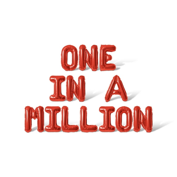 Letter Balloons - ONE IN A MILLION 16" Inch Alphabet Letters Foil Mylar Balloon Birthday Party Banner (Red)