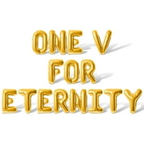 Letter Balloons - ONE V FOR ETERNITY 16" 16" Inch Alphabet Letters Foil Mylar Balloon Bachelorette Party Banner (Gold)
