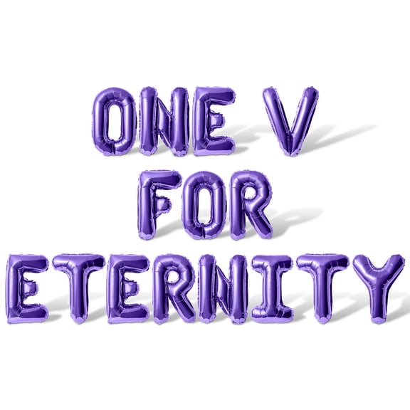 Letter Balloons - ONE V FOR ETERNITY 16" Inch Alphabet Letters Foil Mylar Balloon Bachelorette Party Banner (Purple)