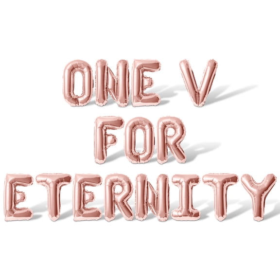 Letter Balloons - ONE V FOR ETERNITY 16" Inch Alphabet Letters Foil Mylar Balloon Bachelorette Party Banner (Rose Gold)