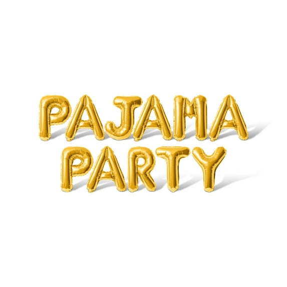 Letter Balloons - PAJAMA PARTY 16" Inch Alphabet Letters Foil Mylar Balloon Bachelorette or Bridal Shower Party Banner (Gold)
