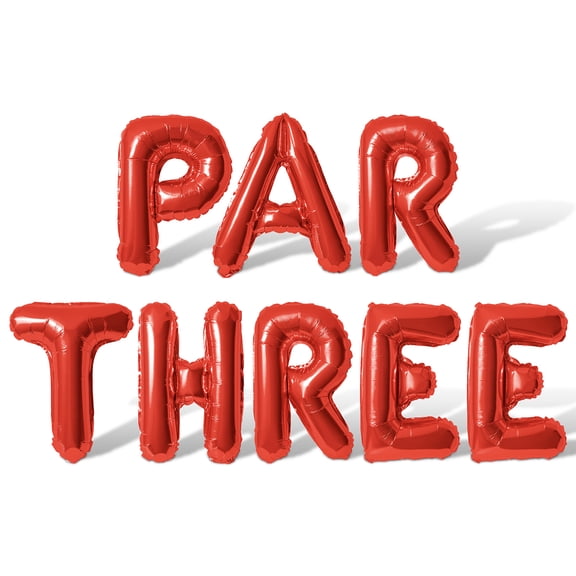 Letter Balloons - PAR THREE 16" Inch Alphabet Letters Foil Mylar Balloon 3rd Birthday Party Banner (Red)