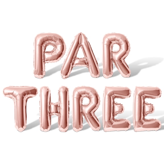 Letter Balloons - PAR THREE 16" Inch Alphabet Letters Foil Mylar Balloon 3rd Birthday Party Banner (Rose Gold)