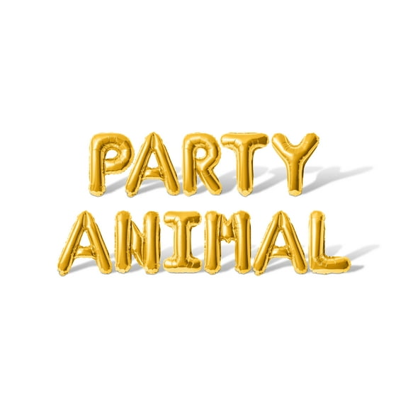Letter Balloons - PARTY ANIMAL 16" Inch Alphabet Letters Foil Mylar Balloon Birthday Party Banner (Gold)