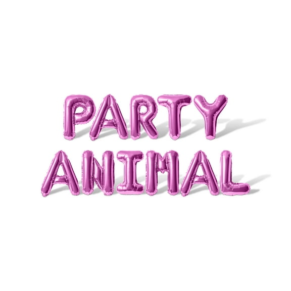 Letter Balloons - PARTY ANIMAL 16" Inch Alphabet Letters Foil Mylar Balloon Birthday Party Banner (Pink)
