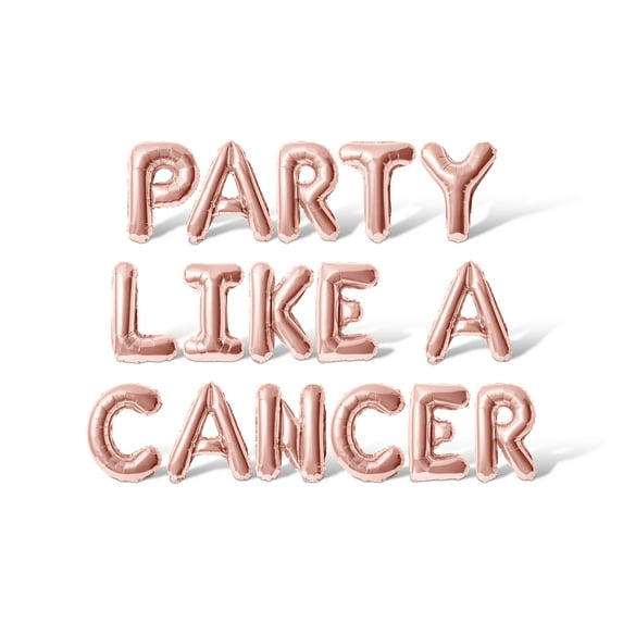 Letter Balloons - PARTY LIKE A CANCER 16" Inch Alphabet Letters Foil Mylar Balloon Birthday Party Banner (Rose Gold)