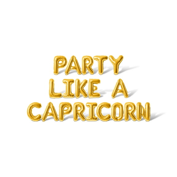 Letter Balloons - PARTY LIKE A CAPRICORN 16" Inch Alphabet Letters Foil Mylar Balloon Birthday Party Banner (Gold)