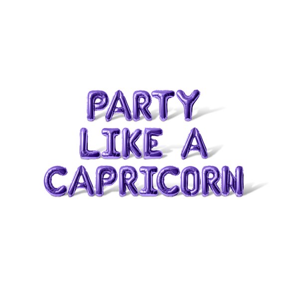 Letter Balloons - PARTY LIKE A CAPRICORN 16" Inch Alphabet Letters Foil Mylar Balloon Birthday Party Banner (Purple)