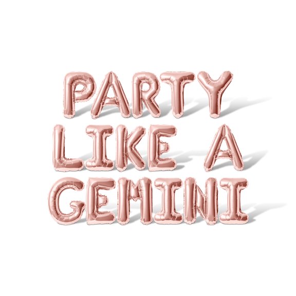Letter Balloons - PARTY LIKE A GEMINI 16" Inch Alphabet Letters Foil Mylar Balloon Birthday Party Banner (Rose Gold)